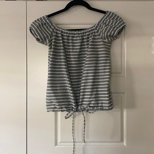 Madewell blue and white striped top